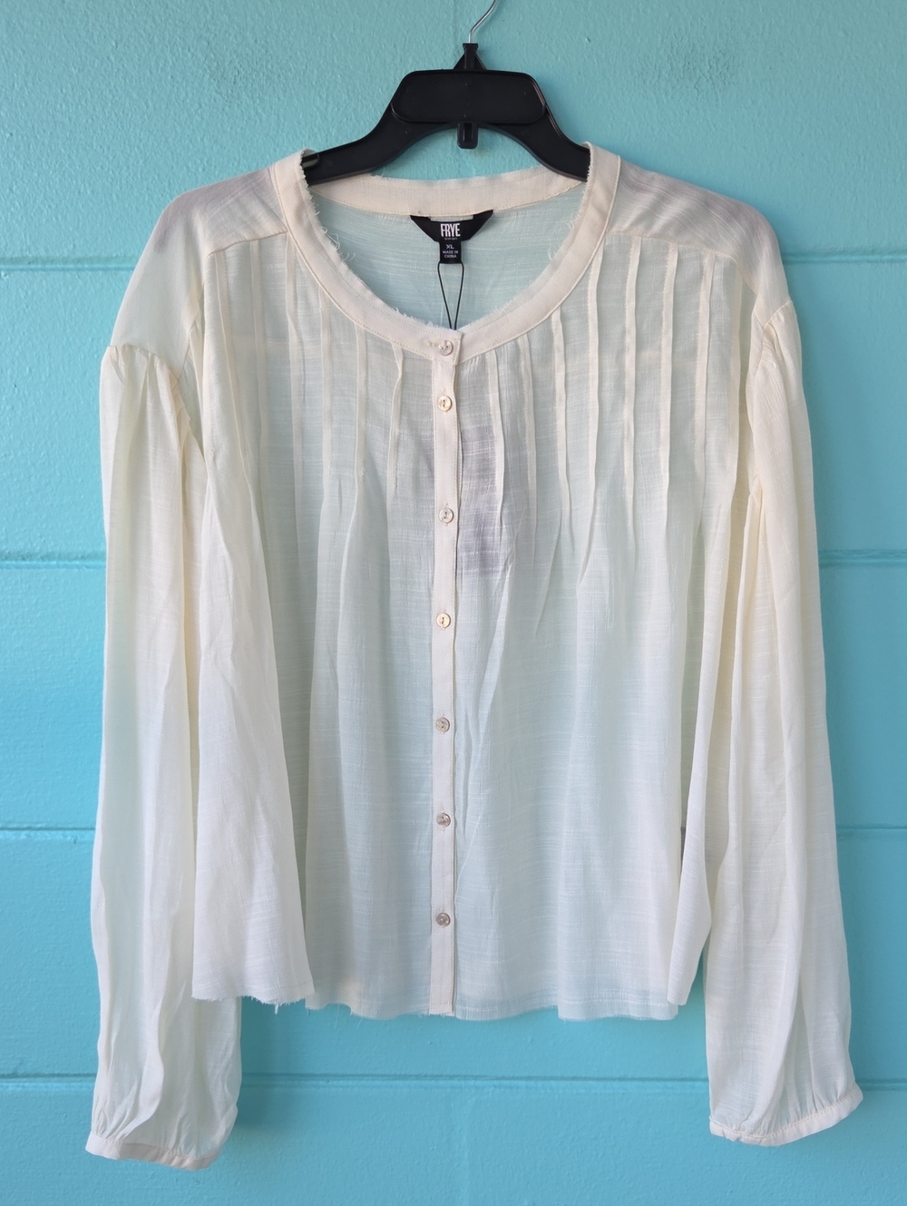NWT "FRYE" Sheer Woman's Blouse Size X-Large